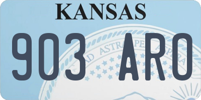 KS license plate 903ARO