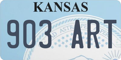 KS license plate 903ART