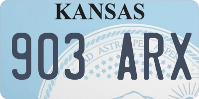 KS license plate 903ARX