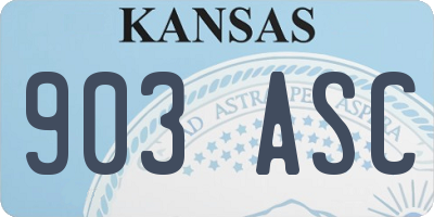 KS license plate 903ASC