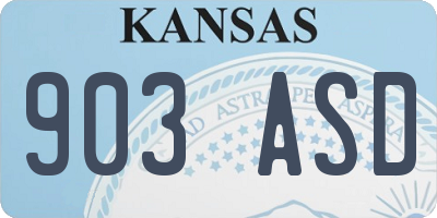KS license plate 903ASD