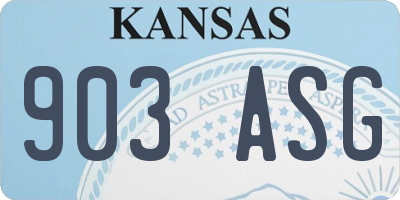 KS license plate 903ASG