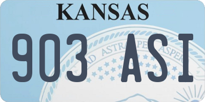 KS license plate 903ASI