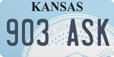 KS license plate 903ASK