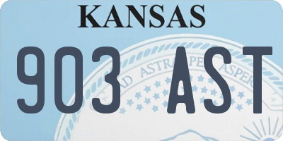 KS license plate 903AST