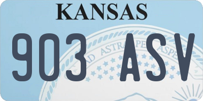 KS license plate 903ASV