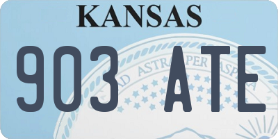 KS license plate 903ATE