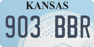 KS license plate 903BBR
