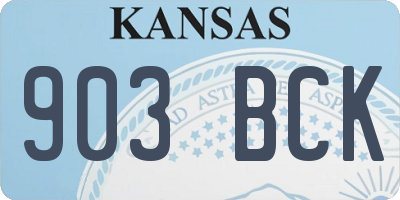 KS license plate 903BCK
