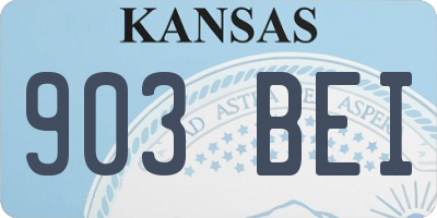 KS license plate 903BEI
