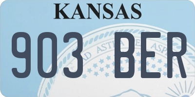 KS license plate 903BER