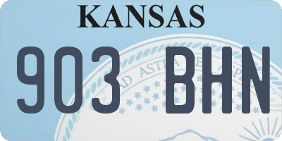 KS license plate 903BHN