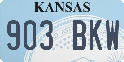 KS license plate 903BKW
