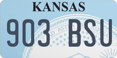 KS license plate 903BSU