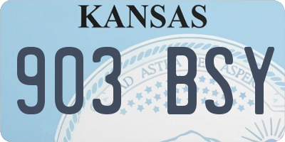 KS license plate 903BSY