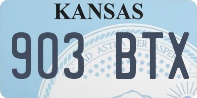 KS license plate 903BTX