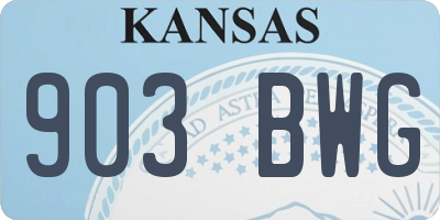 KS license plate 903BWG