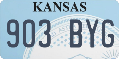 KS license plate 903BYG