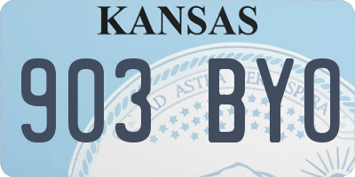 KS license plate 903BYO