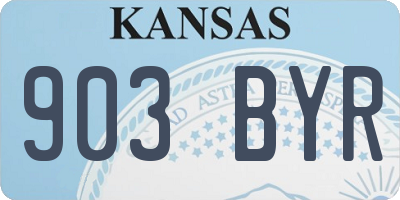 KS license plate 903BYR