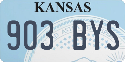 KS license plate 903BYS