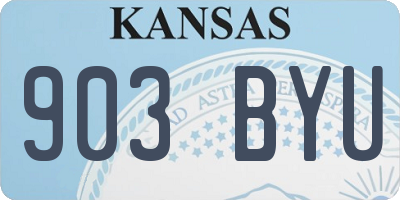 KS license plate 903BYU
