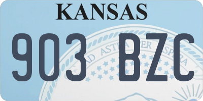 KS license plate 903BZC