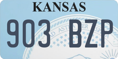 KS license plate 903BZP