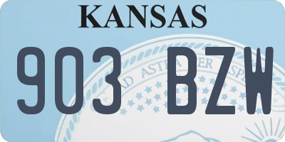 KS license plate 903BZW