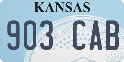 KS license plate 903CAB