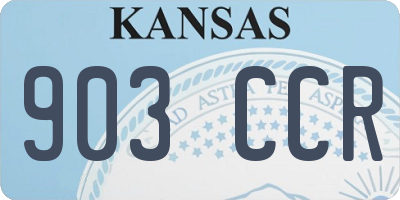 KS license plate 903CCR