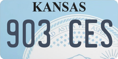 KS license plate 903CES
