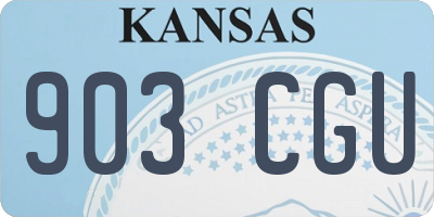 KS license plate 903CGU