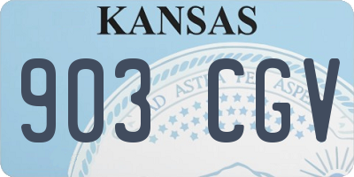 KS license plate 903CGV
