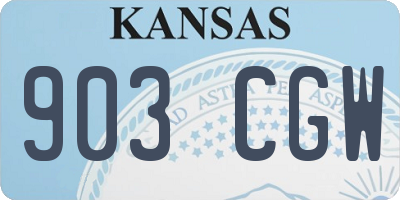 KS license plate 903CGW