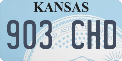 KS license plate 903CHD