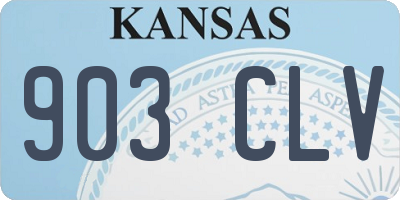KS license plate 903CLV