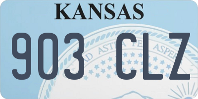KS license plate 903CLZ