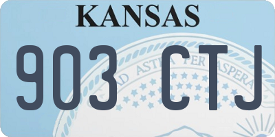 KS license plate 903CTJ