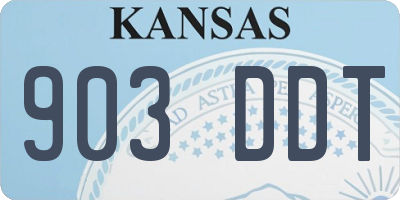 KS license plate 903DDT