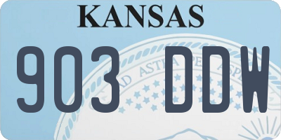 KS license plate 903DDW