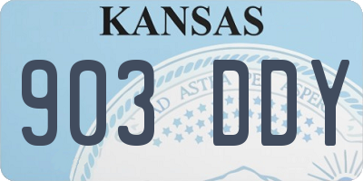 KS license plate 903DDY