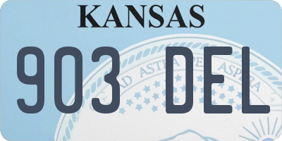 KS license plate 903DEL