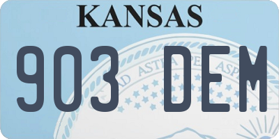 KS license plate 903DEM