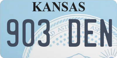 KS license plate 903DEN