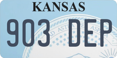 KS license plate 903DEP