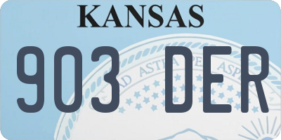 KS license plate 903DER