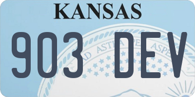 KS license plate 903DEV
