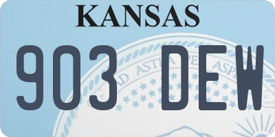 KS license plate 903DEW