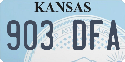 KS license plate 903DFA